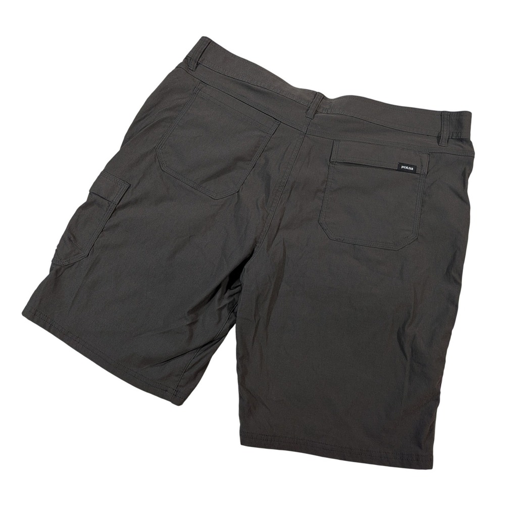 Prana Zion Charcoal Gray Hiking Cargo Shorts Mens 38 Stretch Nylon Standard Fit - Picture 2 of 6